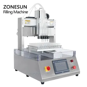 ZONESUN ZS-XYZ4 Automatic 4 Heads Perfume Tester Liquid Small Glass Vial Bottle Filler Reagent Tube Filling Machine