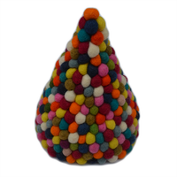 Chapeaux de Noël en feutre multicolores écologiques de 20 cm, en laine naturelle, design traditionnel, légers, durables, décoration pour la maison
