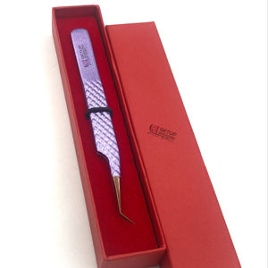 Professionnel meilleur 45 degrés paillettes violet poudre revêtement Rose or pointe en acier inoxydable Extension de cils pince à épiler outils de beauté - Product Image 1