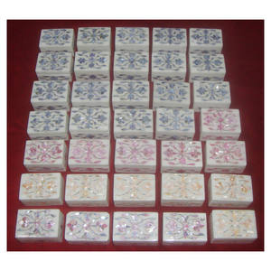 Indian Manufacturer Of Multicolor Pure Mother Of Pearl White Marble Customize Jewelry <b>Boxes</b> With Expert <b>Packing</b> - Product Image 1