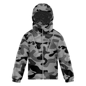 Logo personnalisé hommes Camouflage Camouflage rembourré Zip Up manches veste de sport manteau bouffant à capuche bulle vers le bas - Product Image 1