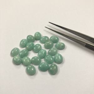 10mm 12mm pierre d'amazonite naturelle ovale lisse taille calibrée Cabochon à dos plat pierre précieuse en vrac pour la fabrication de bijoux boutique de réglage - Product Image 1