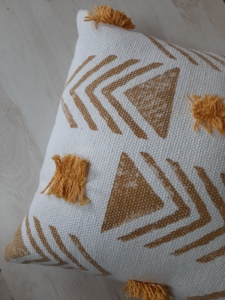 ผ้าคลุมเบาะทำจากผ้าโคลน,ปลอกหมอนผ้าฝ้ายพิมพ์ลาย Bock ผ้าคลุมเบาะนั่งทรงสี่เหลี่ยมขนาด45X45ซม. แบบแอฟริกัน - Product Image 3