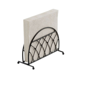 Porte-serviettes de table fini enduit noir porte-serviettes demi-cercle en fil de fer métallique à prix inférieur - Product Image 1