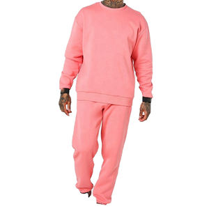 Fabricante OEM Proveedor 2021 Sudadera rosa con cuello redondo para hombre, pantalones deportivos de algodón/poliéster, calidad de marca. - Product Image 4