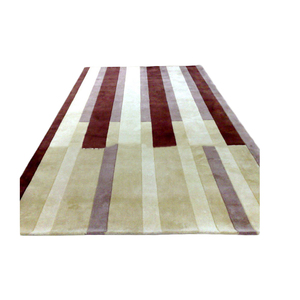 Tapis de laine de luxe indien touffeté à la main de haute qualité meilleur motif abstrait brodé boucle Pile Technique Latex coton - Product Image 1