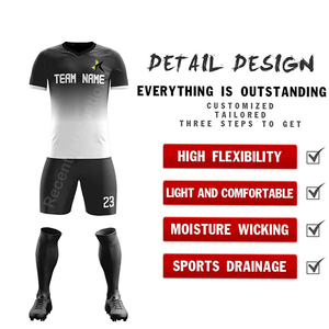 Conjunto de ropa deportiva de fútbol de poliéster de secado rápido personalizado OEM tejido con impresión por sublimación - Product Image 4