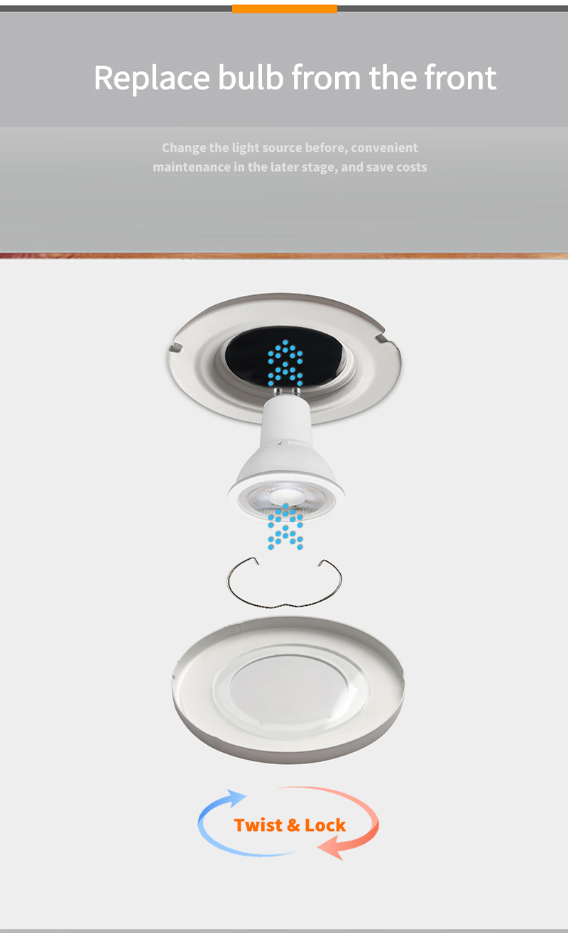 Round White Bathroom Spotlights IP65 Waterproof Recessed LED Downlight