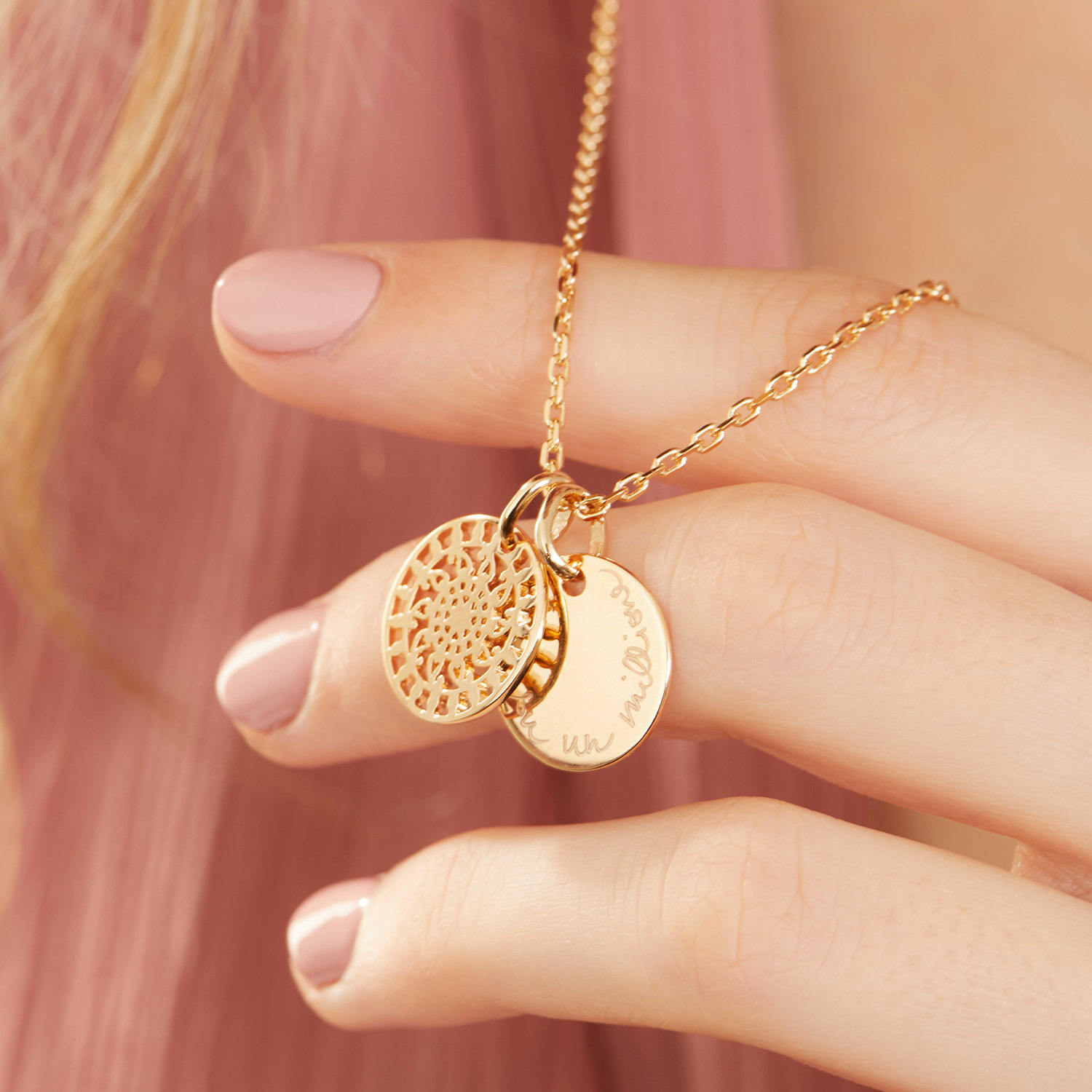 Vente en gros collier chaîne en acier inoxydable mandala