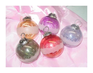 Paire d'ornements de noël en verre craquelé, ornements de noël de couleur, ons attacher une grande taille à chaque retour, adapté à la chambre et au salon - Product Image 6