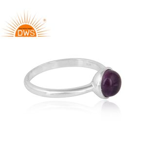 Anillo apilable de piedras preciosas de amatista Natural de Plata de Ley 925 fina para mujer, joyería para mujer, regalo para ella - Product Image 3