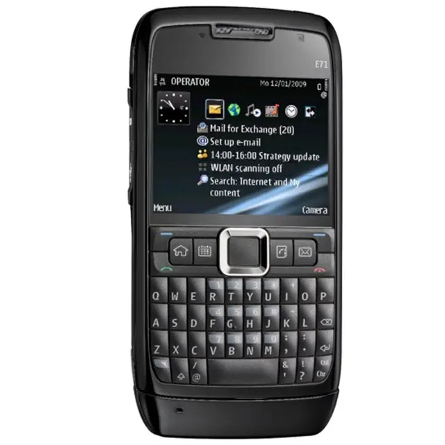 En gros pas cher 3G barre classique débloqué Original téléphone portable E71 WIFI GPS JAVA pour Nokia QWERTY téléphone à clavier complet