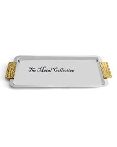 Bandeja de servicio elegante con mango dorado para el hogar, plato de cocina para fiesta de boda, decoración de Color plateado, diseño moderno, plato de Metal - Product Image 5