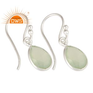 Pendiente colgante de piedras preciosas de Calcedonia de Prehnita Natural de plata esterlina fina para fabricante de joyería de mujer - Product Image 2