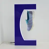Vendita calda scarpe levitazione banco di mostra, magnetico scarpe acrilico supporto galleggiante e la rotazione di scarpe display stand con LED/