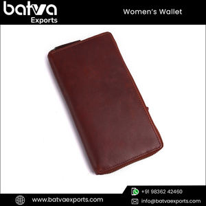 Trusted Manufacturer's Latest Vintage Design Women's Genuine Leather Long <b>Wallet</b> High Quality RFID Blocking <b>Zipper</b> Hasp Closure - Product Image 6