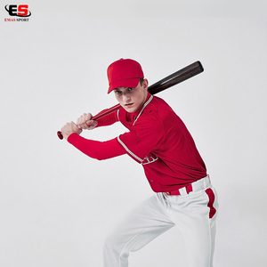 Conjunto de camiseta y pantalón de béisbol de calidad superior sublimado personalizable con cuello en V rojo, uniforme de alto rendimiento para ligas de béisbol - Product Image 2