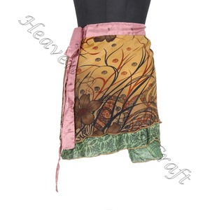 Mini jupe portefeuille réversible multicolore, vêtement pour femmes, tendance - Product Image 6