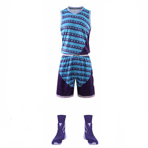 Conjunto de Camiseta de Baloncesto Azul Unisex, Sin Mangas, Cuello en V, Impresión Sublimada, Transpirable, de Secado Rápido, Poliéster, Correa Ajustable, Personalizable para Equipos - Product Image 1