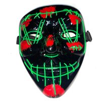 Masque d'Halloween, masque Adan, masque de tête en silicone réaliste pour Halloween, masque lumineux d'Halloween