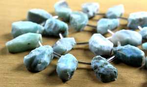 พลอย Larimar ธรรมชาติ21ชิ้น,รูปร่างไม่สม่ำเสมอหยาบสำหรับทำเครื่องประดับลูกปัดของขวัญสำหรับผู้หญิงขายส่ง - Product Image 3