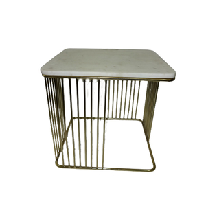 Mesa de centro de Metal de alta calidad en forma de tambor, acabado tipo madera marrón para mesita de noche, sala de estar - Product Image 4