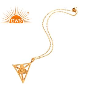 Pendentif en pierre précieuse CZ et perle, accessoires pour fabrication de bijoux, chaîne en laiton plaqué or, fait à la main, vente en gros, - Product Image 2