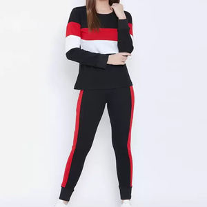 Women's Off-Shoulder Bandage <b>Top</b> and Pants Set Casual Crop Winter Tracksuit with Front Logo - Product Image 2