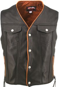 Veste de moto à la mode de gilet en cuir noir sans manches des hommes avec la conception élégante - Product Image 6