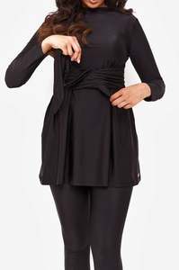 Ropa deportiva musulmana negra con estampado personalizado XXS de talla grande para mujer y niña, ropa de playa para cubrir el surf - Product Image 3