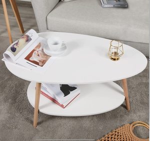 Table de meubles moderne de luxe pour la maison Table d'hôtel Table décorative couleur blanche Tables basses en bois au design moderne - Product Image 2