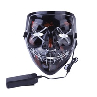Masque LED Lumineux pour Fête, Masque EL The Purge Election Year, Masque Amusant pour Festival, Cosplay, Accessoires de Costume, Masque Luminescent dans le Noir