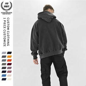 Sweat à capuche personnalisé 500 g/m² en polyester/coton pour hommes Oversize Boxy Cropped Zipper Design Spring Print Pattern Short Length Hooded - Product Image 5