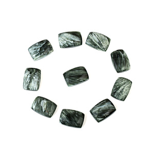 Pierre précieuse séraphinite rectangulaire naturelle 5X3mm Cabochon en vrac coupé naturel fait à la main en forme de rectangle fabrication de bijoux en pierre - Product Image 2
