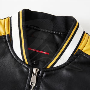 เสื้อแจ็คเก็ตหนังผู้ชายคุณภาพสูงทรงเข้ารูปสำหรับฤดูหนาว ผ้าฝ้ายผสมขนแกะและโพลีเอสเตอร์กันลม ซิปแบบลำลอง ไซส์ใหญ่พิเศษ - Product Image 3