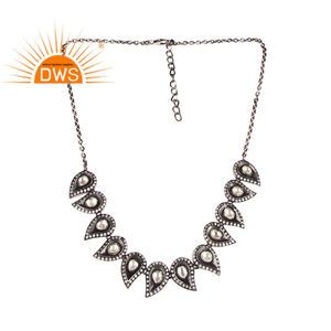 Cristal Quartz Zircone Pierres Précieuses Argent Sterling Collier Traditionnel Bijoux Collection Classique - Product Image 1