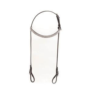 Headstall de caballo occidental portátil de alta calidad, cuero negro duradero con banda de cejas de cristal blanco, Headstall de cuero Premium - Product Image 5