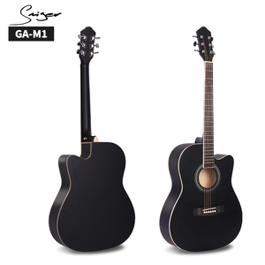 Pabrik Perlengkapan Alat Musik Gitar Semi Akustik Elektrik Warna Hitam Doff Ukuran 38 39 <span class=keywords><strong>40</strong></span> <span class=keywords><strong>Inch</strong></span> untuk Pemula - Product Image 1