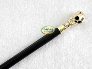 <b>Vintage</b> Quality Wooden Walking <b>Stick</b> with Brass Skull Knobe Handle / Wooden Walking Canes with Brass Skull Handle - Product Image 3