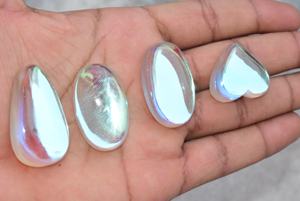 Pierres précieuses scintillantes en verre Mystic arc-en-ciel, pierre précieuse ample, Rare! Cabochon de pierres précieuses en verre Mystic, pierre précieuse multi-flash, pour bijoux - Product Image 5