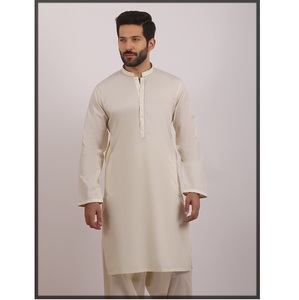 <b>Mens</b> <b>Shalwar</b> <b>Kameez</b> Embroidery Viscose Silk Knee Length Fully Stitched Ready Wash and Wear - Product Image 1