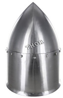 Casque de chevaliers médiéval 18G, armure en acier argenté avec impression UV et numérique, technique plaquée