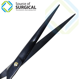 Tijeras de Peluquería Canina de Alta Calidad con Recubrimiento de Polvo Negro, Tijeras de 3 Anillos para Peluquería Canina, Hoja de Acero Inoxidable, Mango de Cerámica - Product Image 3