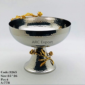 ชามโลหะสำหรับเสิร์ฟของตกแต่งโต๊ะชามโลหะแบบ2ส่วนสำหรับใช้ในโรงแรมแบบอินเดียใหม่หรูหรา - Product Image 3