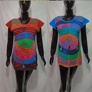 Gran oferta 2022, camiseta sin mangas Bohemia india, hermosos diseños nepalíes multicolores en medias de punto suave, ropa corta - Product Image 1