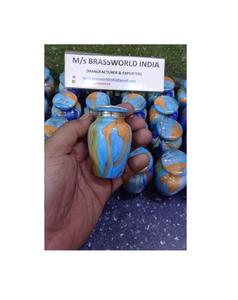 MINI souvenir gravé à la main, urne de crémation, fournitures funérailles, brasworld inde - Product Image 1