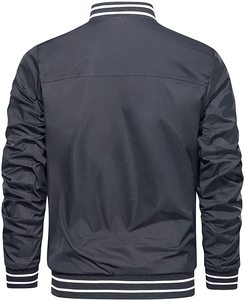 Veste bombardier pour hommes, coupe-vent, manteau d'extérieur de haute qualité avec fermeture éclair complète, printemps et automne - Product Image 2