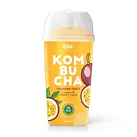 निर्माता निजी लेबल जैविक चाय 360ml बोतल काली चाय जुनून फल स्वाद Kombucha चाय Dinks