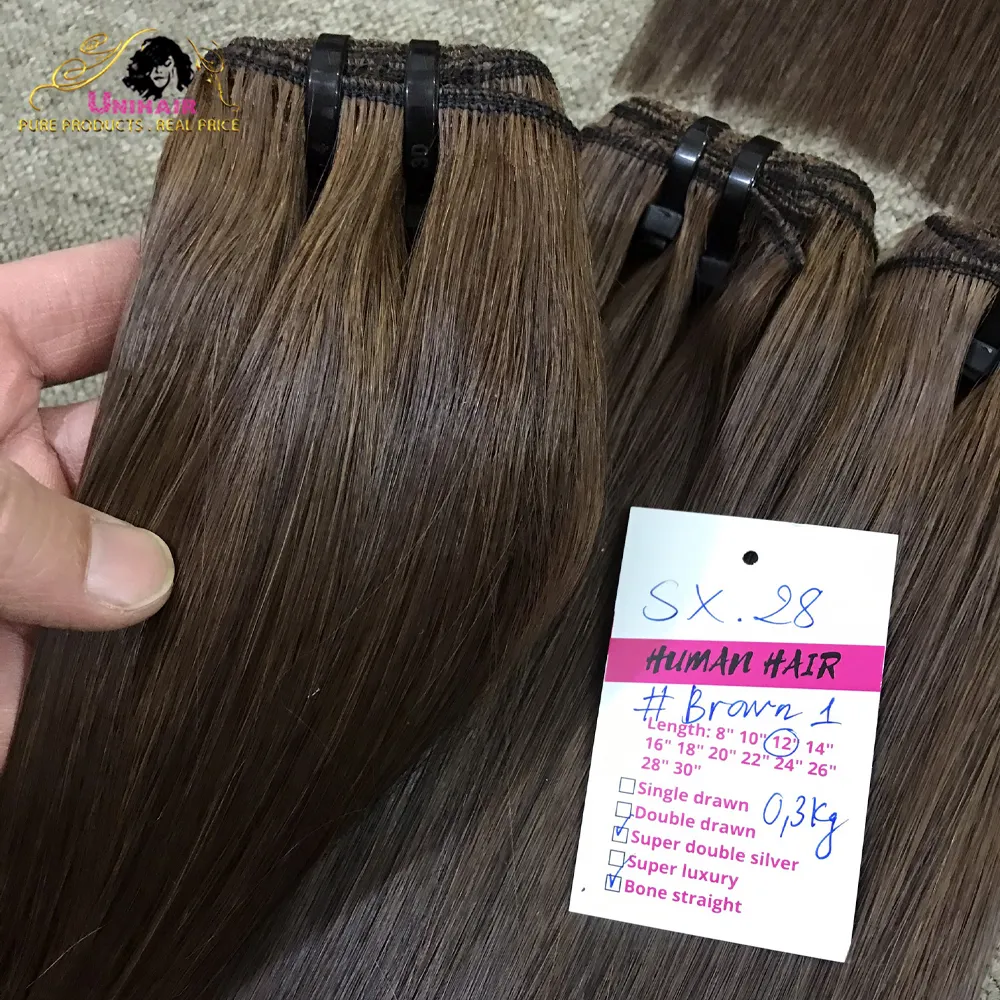 Awesome Wednesday Sale! Brown Hair Weaving Raw Natural Straight Cambodian Hair Top 1 Hot Color