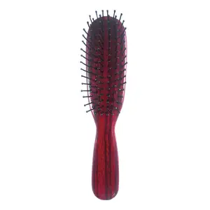 Hot sale redwood color women ABS plastic nylon brush hairbrush